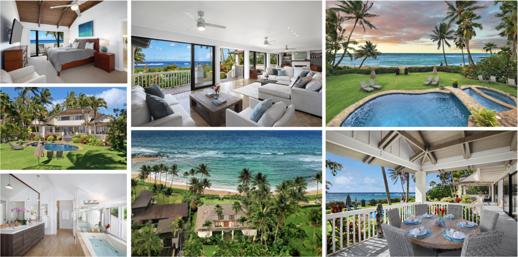 The luxurious Waiohai Beach house is located on Waiohai beach, next to Poipu Beach Park. Ocean views, indoor/outdoor living, this is Kauai luxury vacation rental at it's best.